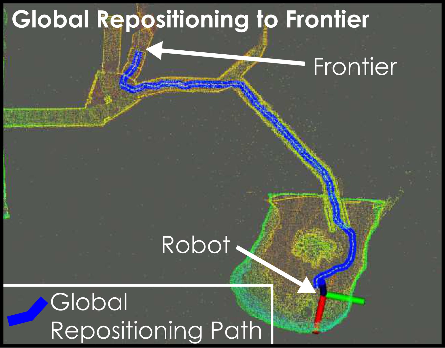 Map view of a global repositioning path in the final course