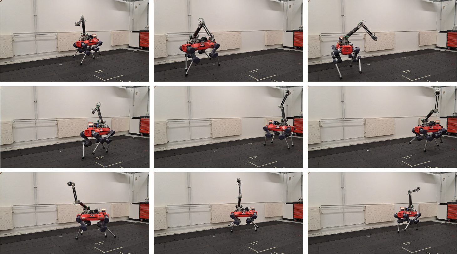 Photo sequence of the Scientist walking while its arm moves